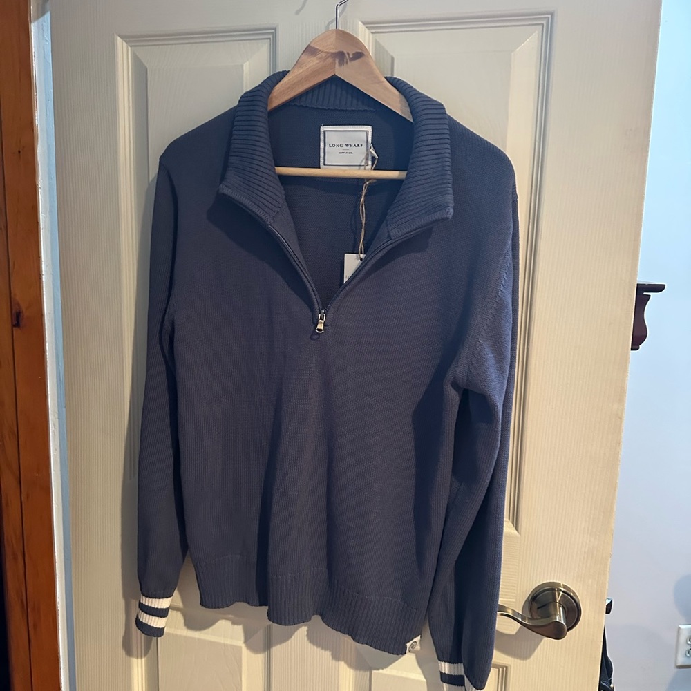 Women's Half-Zip V-Neck Sweater light blue/gray